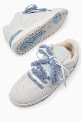 Buy Axel Arigato Grey Area Lo Label Sneakers in Leather  display picture 1