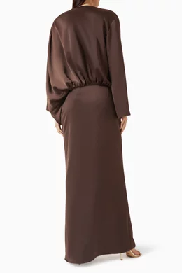 brown christopher esber dress Ruched Cutout Midi Dress main image 1