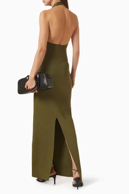 Buy Khaite Green Mahi Halterneck Dress in Viscose Blend For Women Online |  Ounass Oman