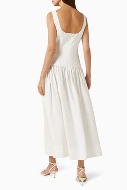 Buy 12 STOREEZ Neutral Drop-waist Dress in Linen For Women Online | Ounass  Oman