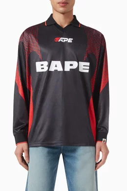 Buy A Bathing Ape Black Ape Flame Monogram Jacquard Logo Football