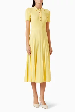 Buy Michael Kors Yellow Polo Dress in Rib-knit For Women Online | Ounass  Oman