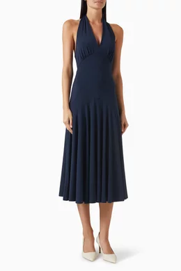 Buy Michael Kors Blue Halter Midi Dress in Jersey For Women Online | Ounass  Oman