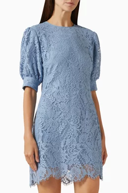 midi dress with lace trim Mint Floral Print Lace Trim Corset Style Midi Dress
