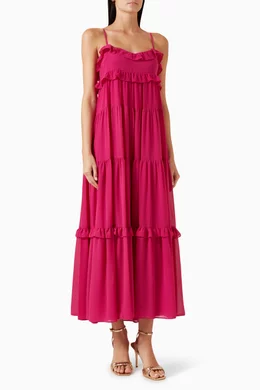 open lace back dress Michael Kors Gradient Pink Knit Sleeveless Knit Dress – NorthGirls main image 1