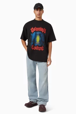 Buy Balenciaga Black Salon de Couture T-shirt in Dry Jersey For