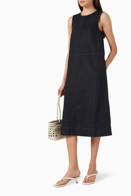 cos denim a line dress COS A-Line Denim Dress
