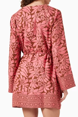 Buy Hannah Artwear Pink Tavi Belted Dress in Linen For Women Online |  Ounass Oman