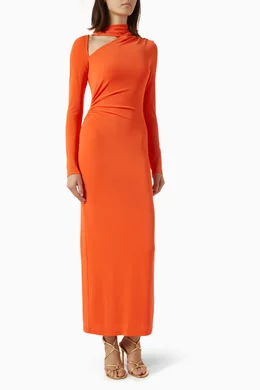 fitted knee length dresses La Femme Sequin Sheath Dress main image 0
