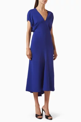 zendaya blue dress Victoria Beckham Twist Dress in Stone  ZO