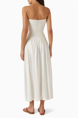 Buy DISSH White Shari Strapless Bandeau Midi Dress For Women Online |  Ounass Oman