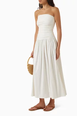 Buy DISSH White Shari Strapless Bandeau Midi Dress For Women Online |  Ounass Oman