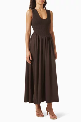 Buy DISSH Brown Florence Midi Dress in Cotton For Women Online | Ounass Oman