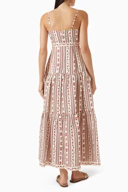 Buy Palm Noosa Red Celine Maxi Dress in Linen For Women Online | Ounass Oman
