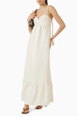 Buy Andres Otalora Neutral Tu Esencia Dress in Linen For Women Online |  Ounass Oman