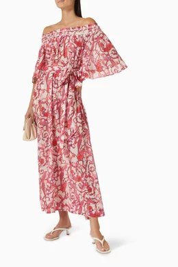 Buy Coniglio Palm Beach Pink Flagler Off-shoulder Dress For Women Online |  Ounass Oman