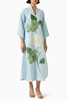 princess polly baby blue dress SUNDAY Women's Flower Tunic Dress In Royal Blue