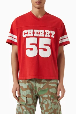 Buy Cherry Los Angeles Red Football Appliqué Jersey in Mesh For 