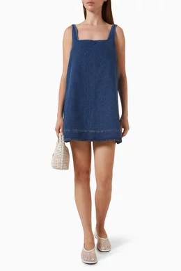 Buy Reformation Blue Myla Mini Dress in Denim For Women Online | Ounass Oman