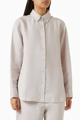 Buy COS Pink Button-up Shirt in Linen For Women Online | Ounass Oman