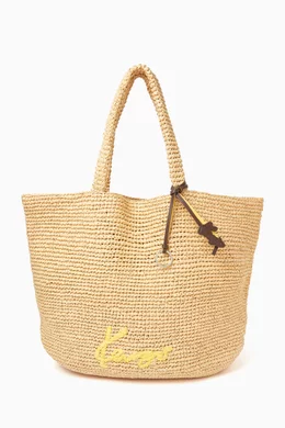 Buy KENZO Neutral Large Basket Bag in Raffia For Women Online