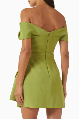 Buy Acler Green Mersham Off-shoulder Mini Dress For Women Online | Ounass  Oman
