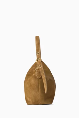Buy Miu Miu Green Top-handle Pouch in Suede For Women Online