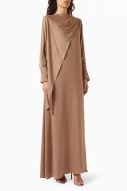 Buy Elly Neutral Dara Dress in Zara Silk For Women Online