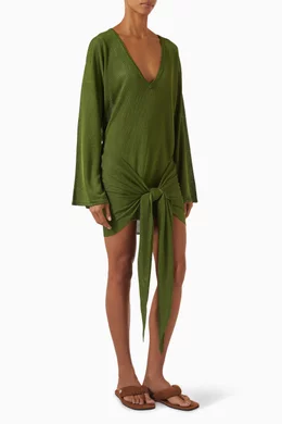 Buy The Attico Green Wrap-style Mini Dress in Viscose For Women Online |  Ounass Oman