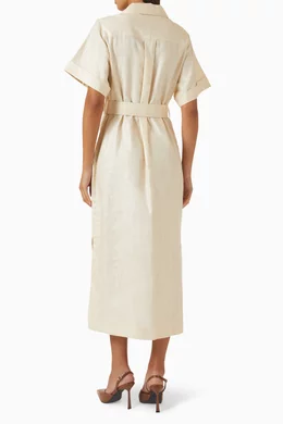 matthew bruch linen dress Pocket Mini Dress