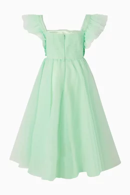 sea foam green prom dress Macduggal 49981 Green Pleated Charmeuse Strapless Tiered Ruffle Long G –  Gigi's Closette Ltd main image 0