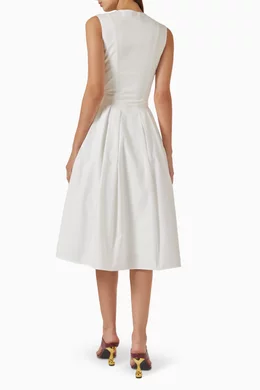 Buy JW PEI White Pleated Midi Dress For Women Online | Ounass Oman