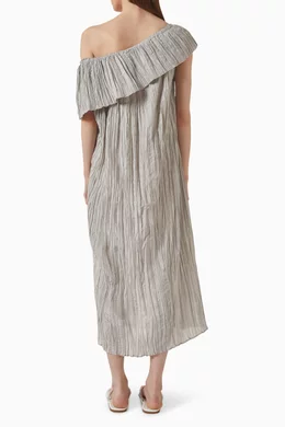 cos asymmetric silk dress Buy Grey Pleated in For Women Online Power shoulders create structure 2026-1 COS ASYMMETRIC CHAIN-PRINT MIDI Size:UK S (In-Rental)