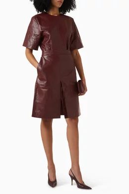 Buy COS Red Panelled T-shirt in Textured Leather For Women Online | Ounass  Oman