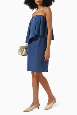 Buy COS Blue Layered Bandeau Midi Dress For Women Online