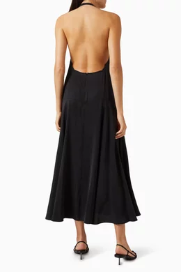 Buy St Agni Black Apron Open-back Dress in Tencel Blend For Women Online |  Ounass Oman