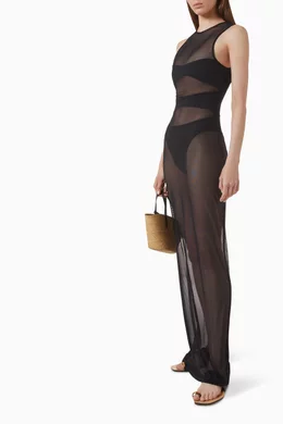 Buy Ay Que Calor Black Bianca Sheer Dress For Women Online | Ounass Oman