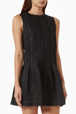 Buy COS Black Sculpted Pleated Mini Dress For Women Online | Ounass Oman