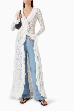 arakii white lace dress ARAKII White Ruffle Maxi Lily Dressa by Arakii