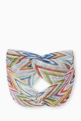 Missoni Chevron Multicolor Zigzag Knit Headband Buy Missoni Multicolour Zigzag Knit Headband For Women  main image 3