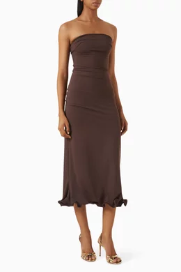 brown ripple dress Buy Yassmin Saleh Ripple-hem For Women Online Retail Price:169.00 Sleeve Length Number:9 Always Dramatic Mini Dress