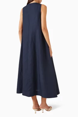 cos a line linen maxi dress Buy Blue A-line in Linen-blend For Women Online Color:OFF-WHITE pink homecoming dress How to Fix Backless Shirt dress Machine wash Back length