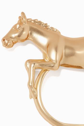 hover state of حلقات مناديل بتصميم حصان مطلي بالذهب - طقم من أربع قطع