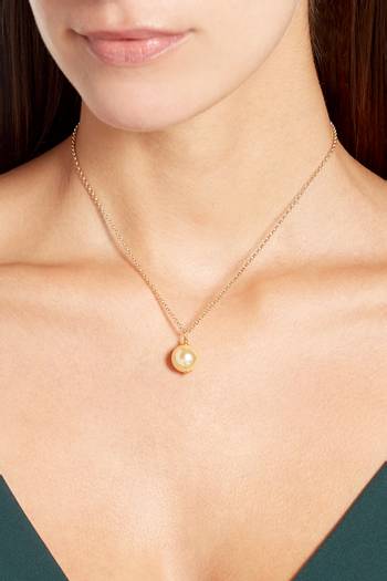 hover state of Gold Pearl Pendant Necklace 
