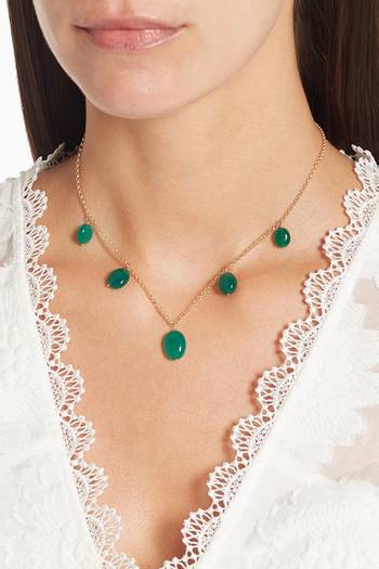 hover state of Green Onyx Tumble Necklace 