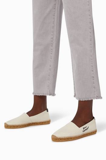 hover state of SAINT LAURENT Embroidered Espadrilles in Canvas  