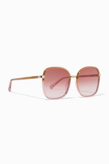 hover state of Franky Square Sunglasses in Mixed Materials 
