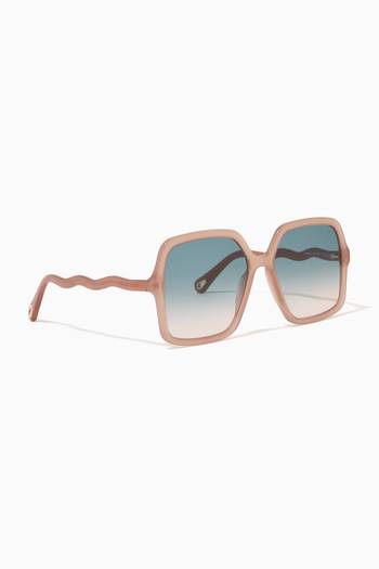 hover state of Oversized Square Sunglasses in Acetate   