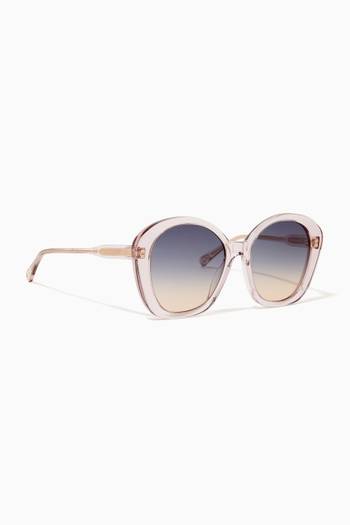 hover state of Oversized Round Sunglasses in Acetate    