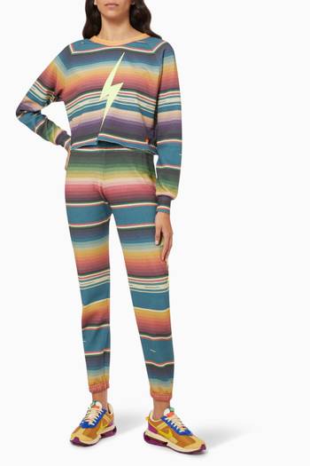 hover state of Serape Bolt Stitch Cropped Sweatshirt in Cotton Jersey